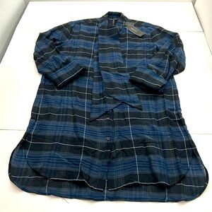 BCBGMAXAZRIA‎ tie neck plaid tunic dress